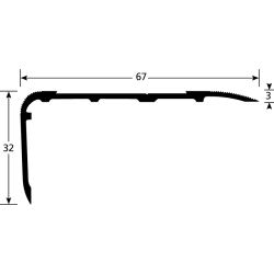 Bord sifflet - Bande antidérapante carborundum 36 mm