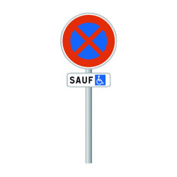 Panneau de signalétique PMR prêt à poser - Place de stationnement PMR