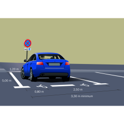 Panneau de signalétique PMR prêt à poser - Place de stationnement PMR